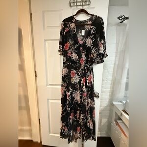 City Chic Floral Black Dress